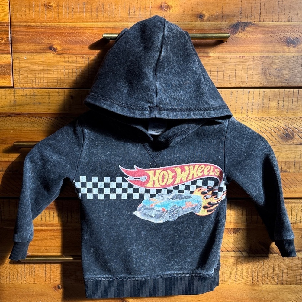 Hot Wheels Boys Toddler Black Kids Hoodie